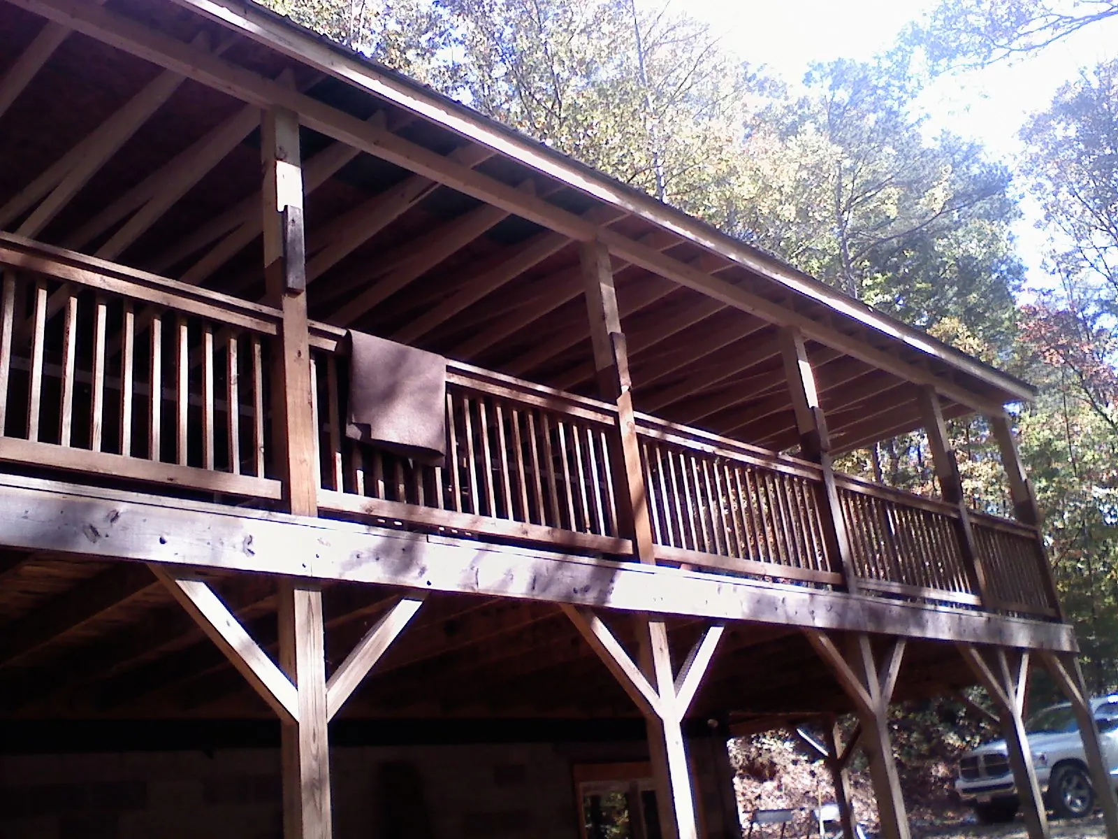 Timber framing under a new elevated porch and deck — Roof Leak Repair in Croghan by Roofing Brothers